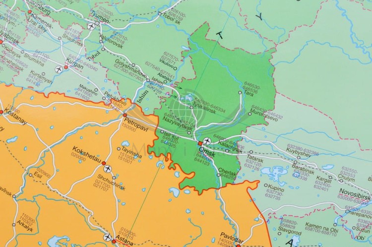 Rosja 1:5 400 000. Mapa kodowa w wersji do wpinania. Wydawnictwo: Stiefel. Fragment 2