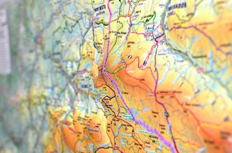 Góry Izerskie i Czeski Raj. Mapa plastyczna (trójwymiarowa). Fragment 6