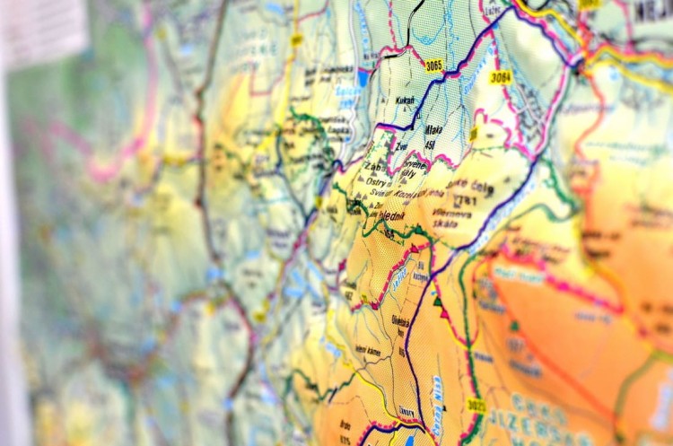 Góry Izerskie i Czeski Raj. Mapa plastyczna (trójwymiarowa). Fragment 7