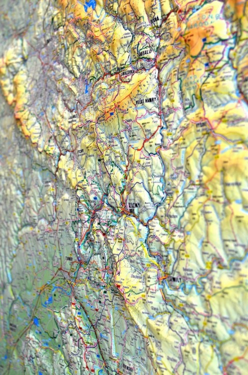 Góry Izerskie i Czeski Raj. Mapa plastyczna (trójwymiarowa). Fragment 14