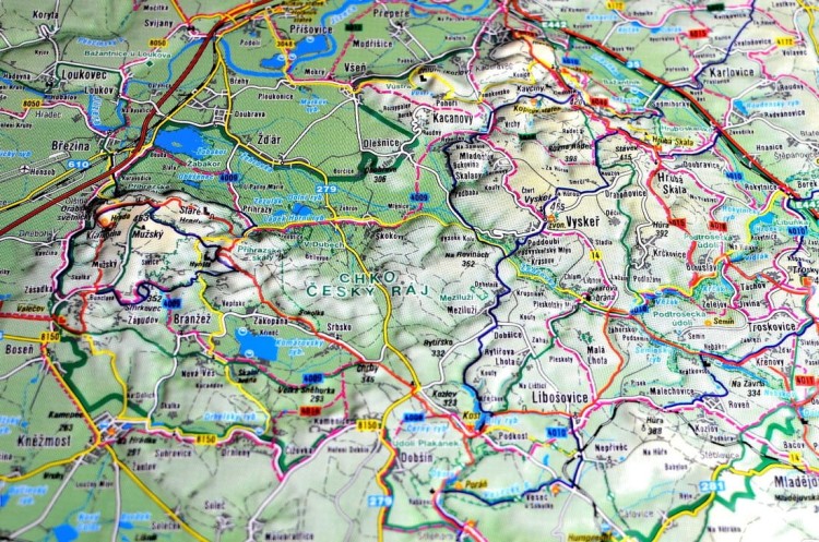 Góry Izerskie i Czeski Raj. Mapa plastyczna (trójwymiarowa). Fragment 10