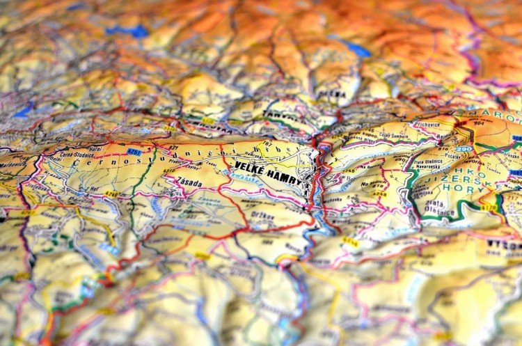 Góry Izerskie i Czeski Raj. Mapa plastyczna (trójwymiarowa). Fragment 12