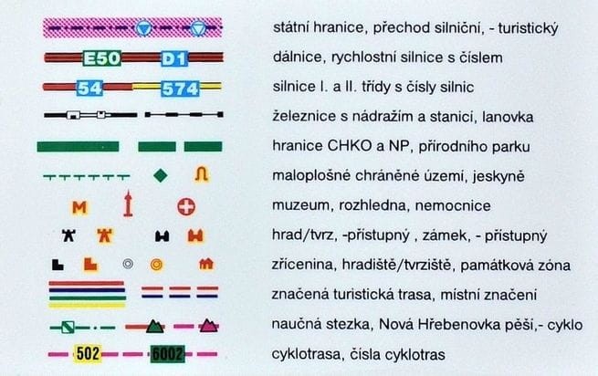 Góry Izerskie i Czeski Raj. Mapa plastyczna (trójwymiarowa). Legenda
