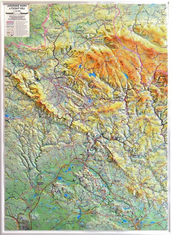 Góry Izerskie i Czeski Raj. Mapa plastyczna (trójwymiarowa)