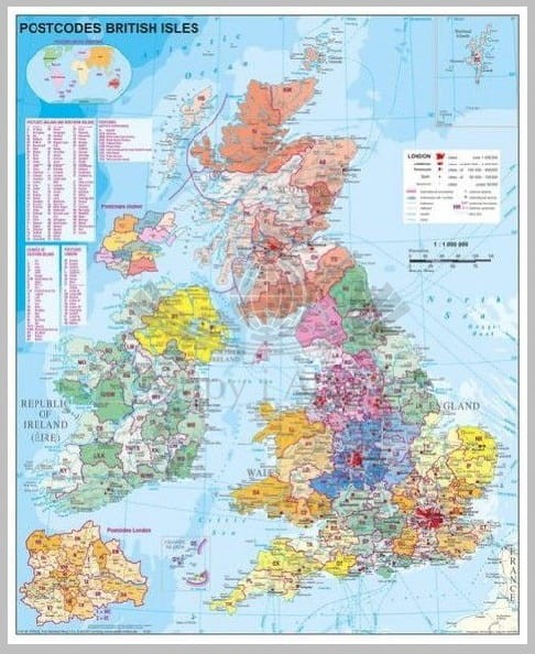 Wyspy Brytyjskie / Wielka Brytania 1:1 200 000. Mapa kodowa w wersji magnetycznej. Wydawnictwo: Stiefel