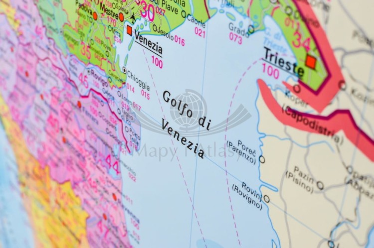 Włochy 1:1 000 000. Arkusz, mapa ścienna administracyjna z kodami pocztowymi. Wydawnictwo: Stiefel. Fragment 6