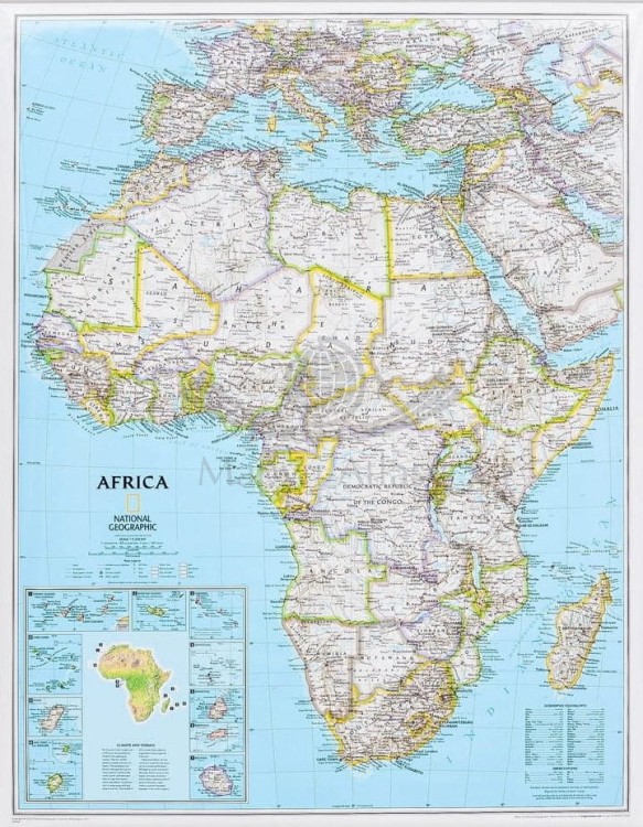 Afryka. Arkusz, mapa ścienna polityczna wydawnictwa National Geographic