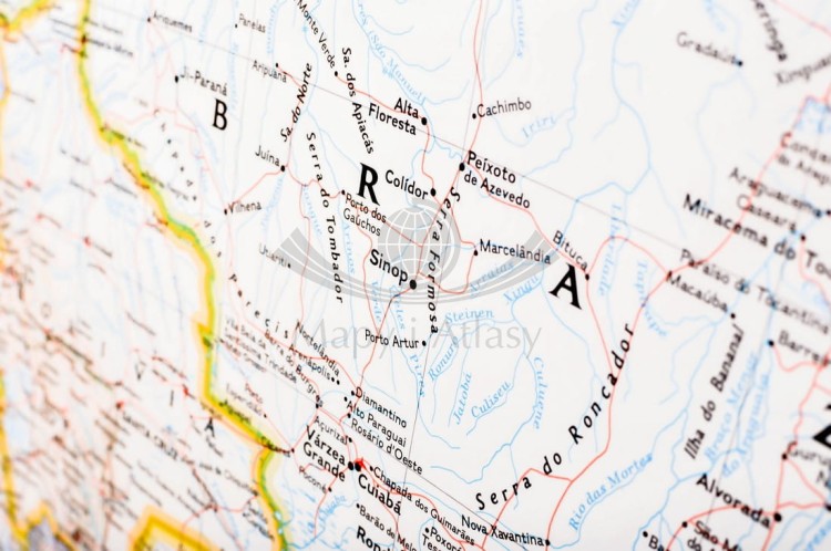 Ameryka Południowa 1:7 105 000. Arkusz, mapa ścienna polityczna. Wydawnictwo: National Geographic. Fragment 6