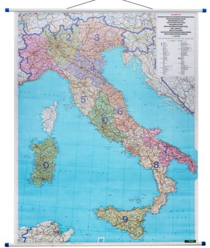 Włochy 1:1 000 000. Mapa ścienna kodowo-drogowa wydawnictwa Freytag & Berndt