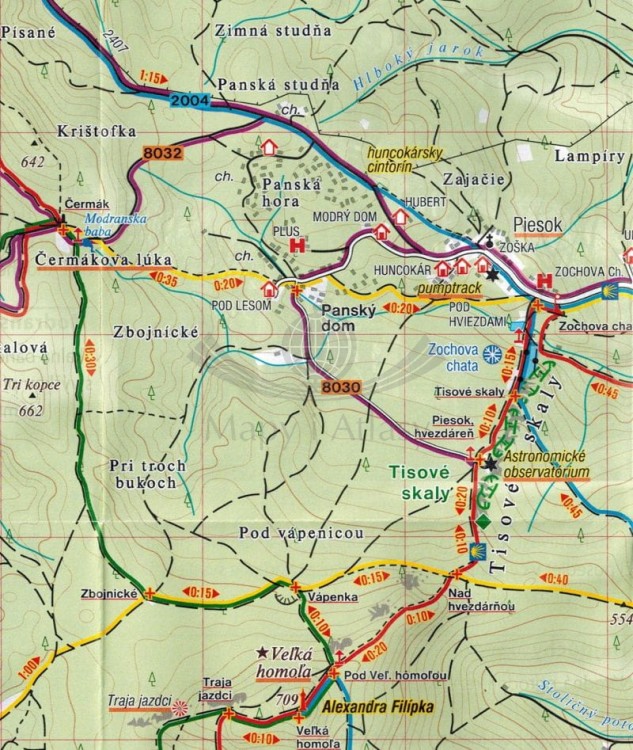 Małe Karpaty, cz. środkowa 1:25 000. Mapa turystyczna 707 wydawnictwa Shocart. Fragment 1