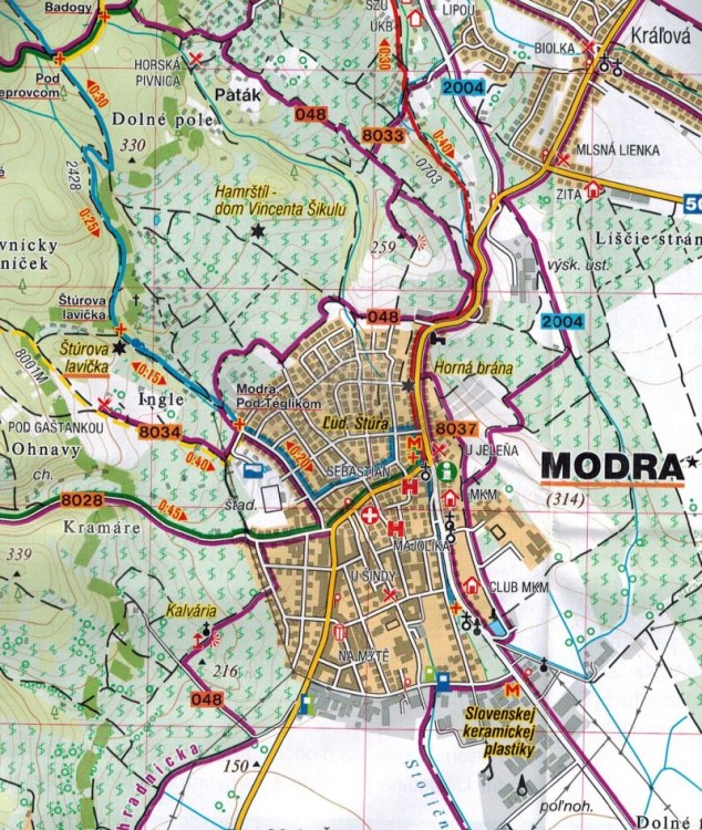 Małe Karpaty, cz. środkowa 1:25 000. Mapa turystyczna 707 wydawnictwa Shocart. Fragment 2