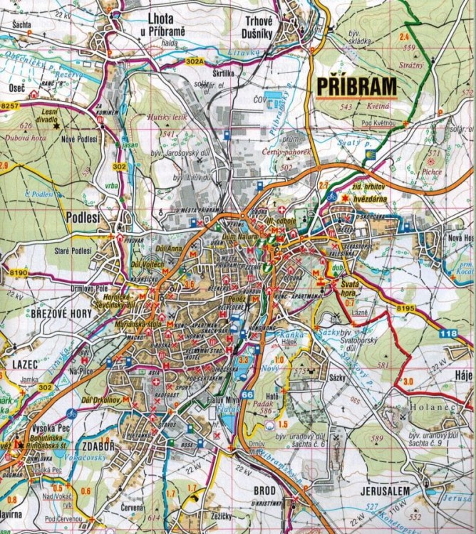 Okolice Przybramu / Brdy, Pribramsko, Rokycansko. Mapa turystyczna 17 wydawnictwa Shocart. Fragment 1