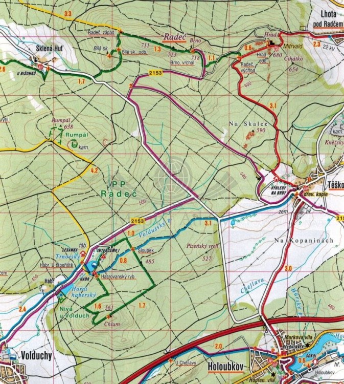 Okolice Przybramu / Brdy, Pribramsko, Rokycansko. Mapa turystyczna 17 wydawnictwa Shocart. Fragment 2