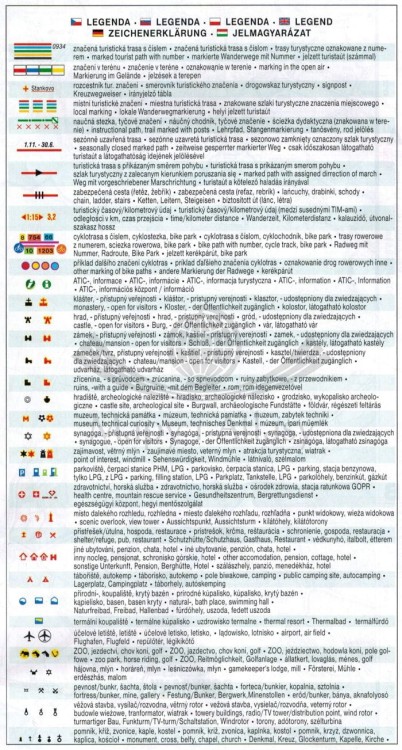 Okolice Przybramu / Brdy, Pribramsko, Rokycansko. Mapa turystyczna 17 wydawnictwa Shocart. Legenda 1