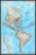 Ameryka Północna i Południowa 1:19 100 000. Mapa polityczna w ramie drewnianej.  Wydawnictwo: National Geographic