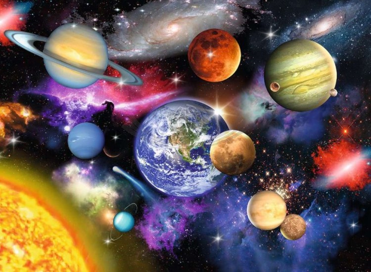 Układ słoneczny. Kosmos. Puzzle 300 elementów. Producent: Ravensburger. Po ułożeniu
