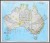 Australia 1:6 413 000 . Mapa polityczna w ramie drewnianej. Wydawnictwo: National Geographic