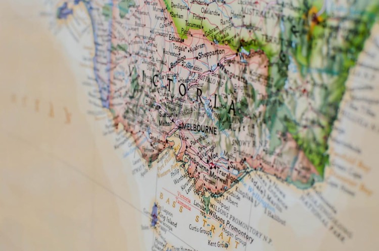 Australia 1:6 413 000. Mapa ekskluzywna w ramie drewnianej. Wydawnictwo: National Geographic. Fragment 7