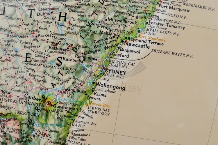 Australia 1:6 413 000. Mapa ekskluzywna w wersji magnetycznej. Wydawnictwo: National Geographic. Fragment 3