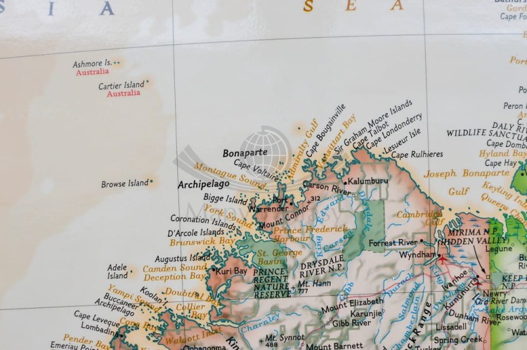 Australia 1:6 413 000. Mapa ekskluzywna w wersji magnetycznej. Wydawnictwo: National Geographic. Fragment 5