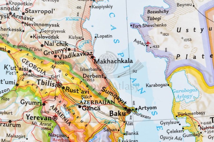 Azja 1:13 812 000. Mapa polityczna w ramie drewnianej. Wydawnictwo: National Geographic. Fragment 1