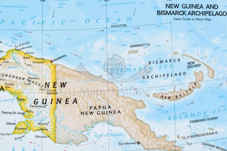 Azja 1:13 812 000. Mapa polityczna w ramie drewnianej. Wydawnictwo: National Geographic. Fragment 9