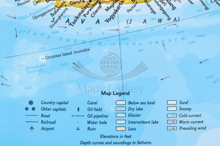 Azja 1:13 812 000. Mapa polityczna w wersji do wpinania. Wydawnictwo: National Geographic. Legenda