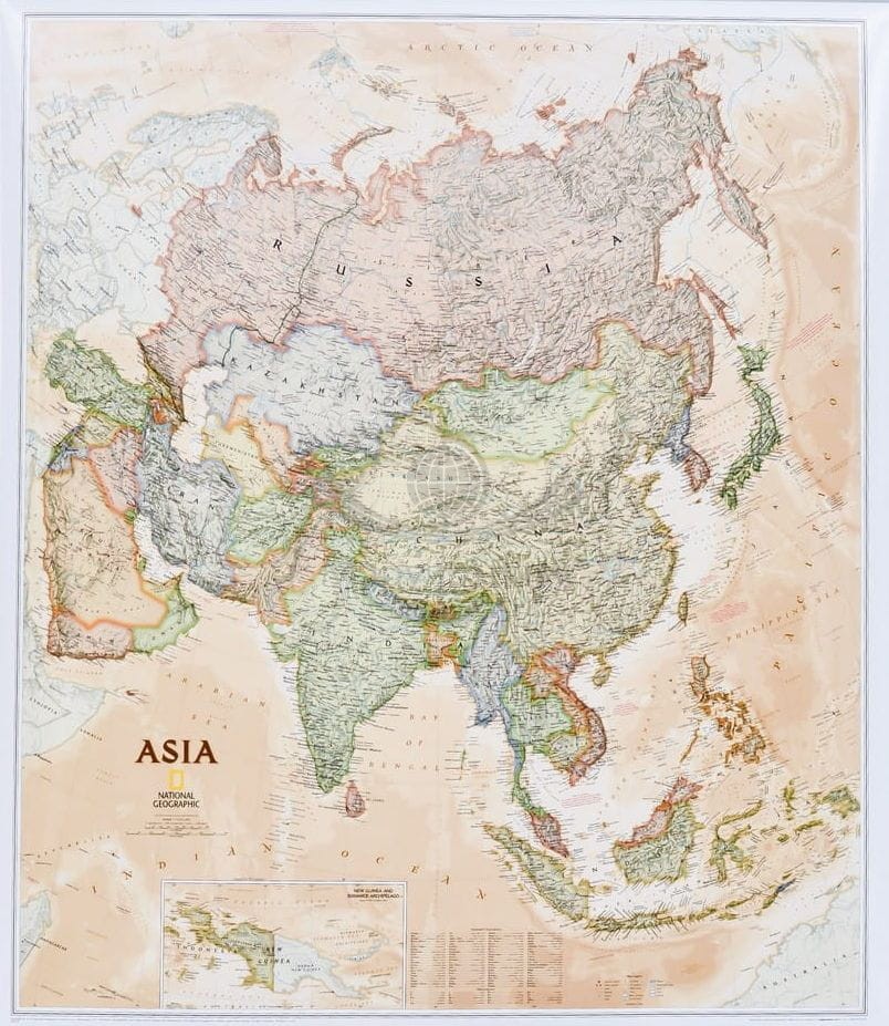 Azja 1:13 812 000. Arkusz, mapa ścienna ekskluzywna. National Geographic