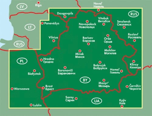 Białoruś 1:700 000. Mapa samochodowa wydawnictwa Freytag & Berndt. Zasięg