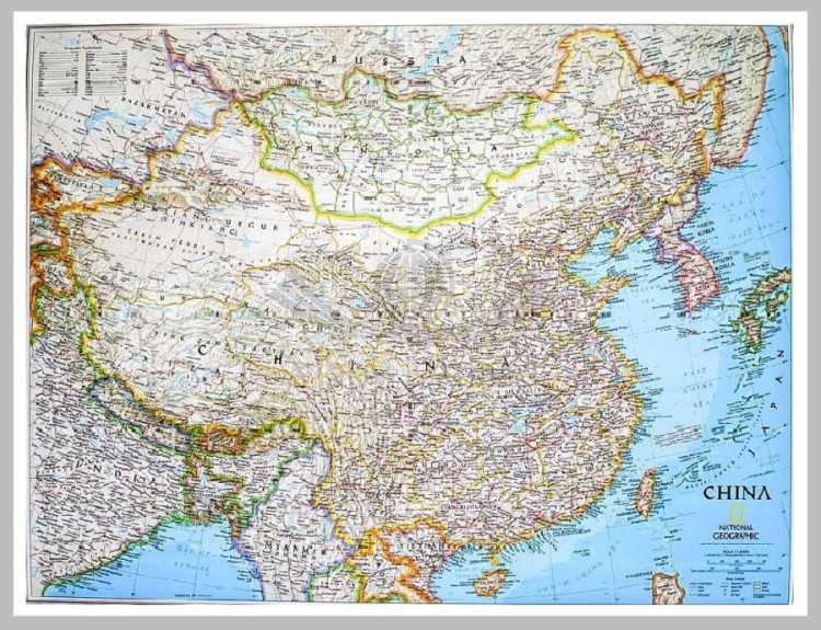 Chiny 1:7 804 000. Mapa w wersji do wpinania. Wydawnictwo: National Geographic