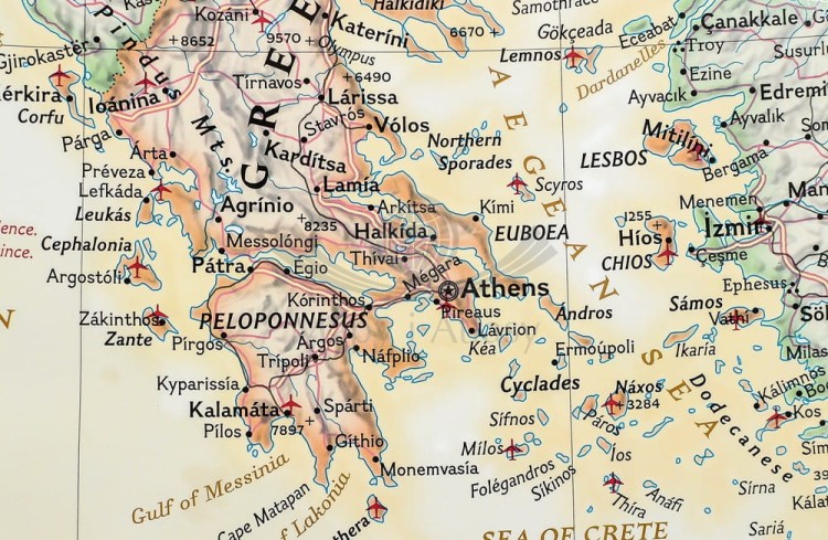 Europa 1:5 419 000. Mapa ekskluzywna w ramie drewnianej. Wydawnictwo: National Geographic. Fragment 7