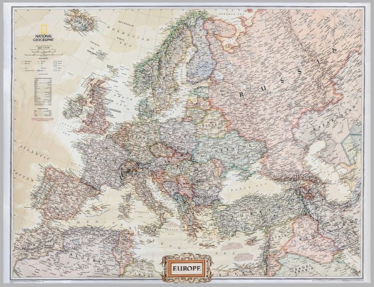Europa 1:5 419 000. Mapa ekskluzywna w wersji do wpinania. Wydawnictwo: National Geographic
