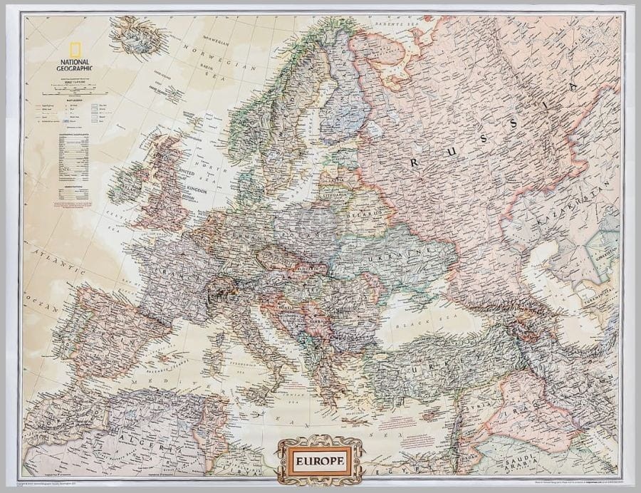 Europa 1:5 419 000. Mapa ekskluzywna. Wersja magnetyczna. National Geographic