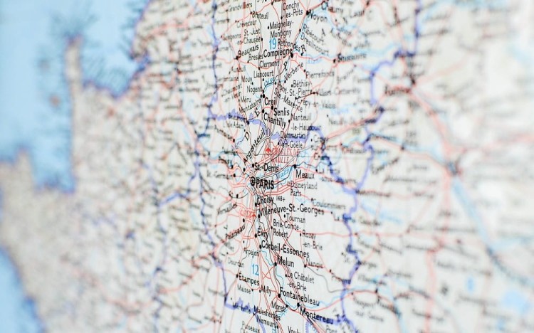 Francja, Belgia, Holandia, Anglia, Walia 1:1 953 000. Arkusz, mapa ścienna polityczna wydawnictwa National Geographic. Fragment 6
