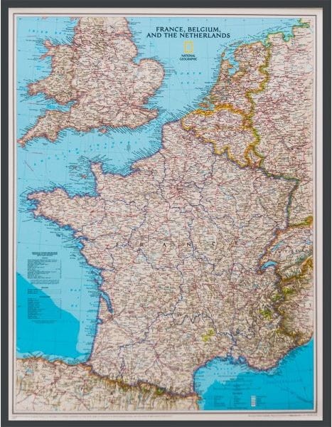 Francja, Belgia, Holandia, Anglia, Walia 1:1 953 000. Mapa polityczna w wersji magnetycznej. Wydawnictwo: National Geographic