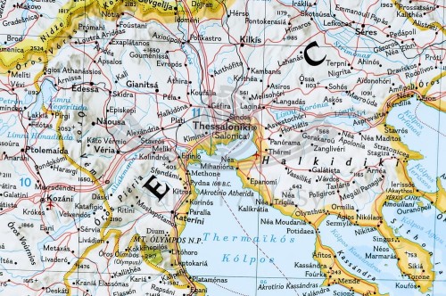 Grecja 1:1 491 000. Arkusz, mapa ścienna wydawnictwa National Geographic. Fragment 1