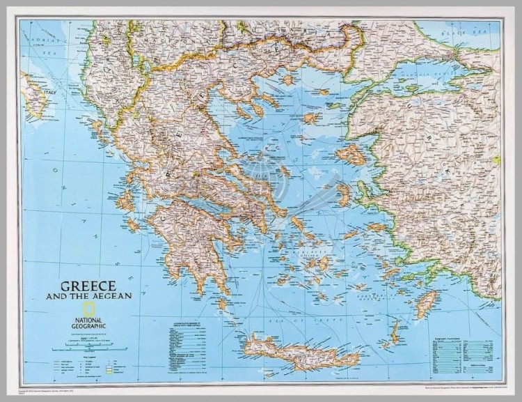 Grecja 1:1 491 000. Mapa w wersji do wpinania. Wydawnictwo: National Geographic