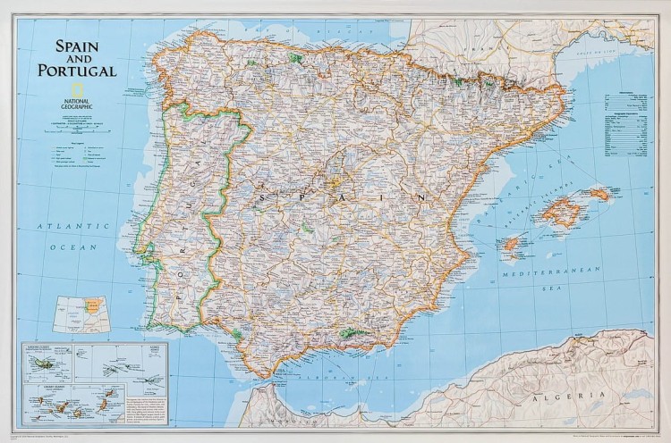 Hiszpania i Portugalia 1:2 074 000. Mapa ścienna wydawnictwa National Geographic