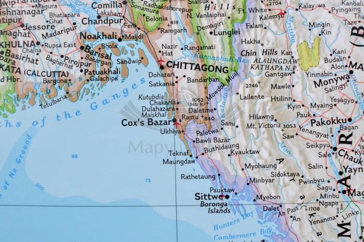 Indie 1:5 625 000. Arkusz, mapa ścienna wydawnictwa National Geographic. Fragment 2