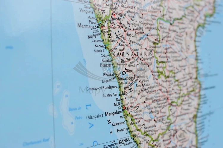 Indie 1:5 625 000. Arkusz, mapa ścienna wydawnictwa National Geographic. Fragment 5
