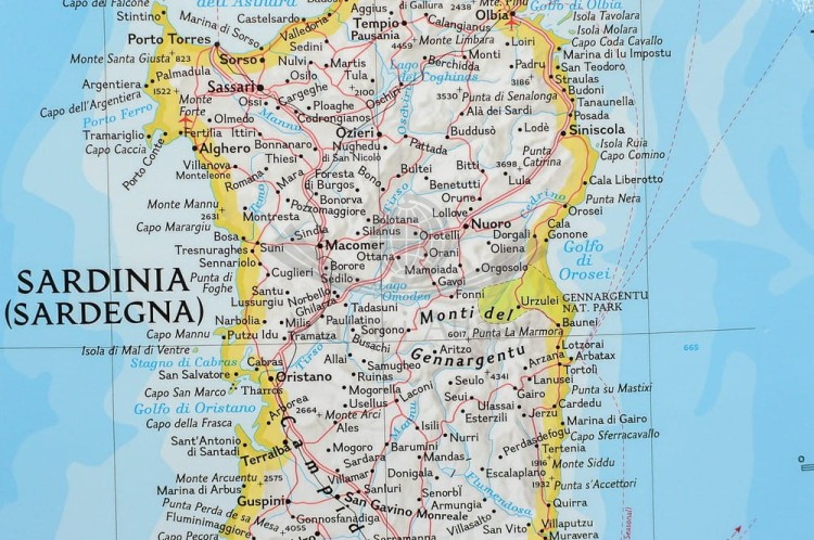 Włochy 1:1 765 000. Mapa w wersji do wpinania wydawnictwa National Geographic. Fragment 4