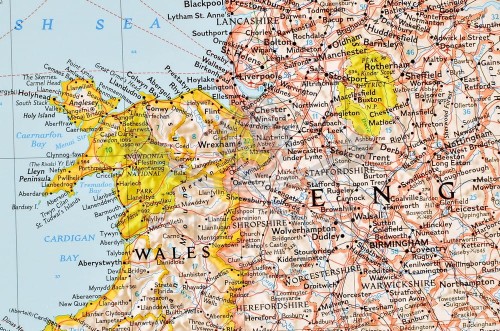 Wielka Brytania i Irlandia 1:1 687 000. Mapa w wersji do wpinania wydawnictwa National Geographic. Fragment 1