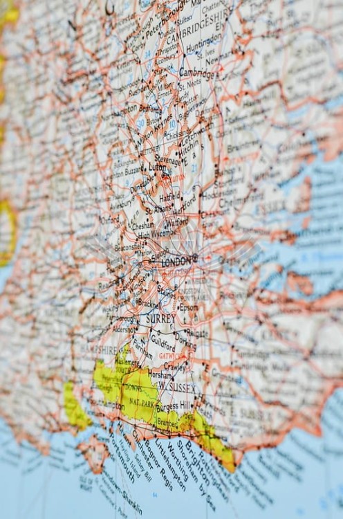 Wielka Brytania i Irlandia 1:1 687 000. Mapa w wersji do wpinania wydawnictwa National Geographic. Fragment 5