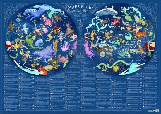 Niebo Młodego Odkrywcy. Arkusz, mapa ścienna dla dzieci. Wydawnictwo: ArtGlob