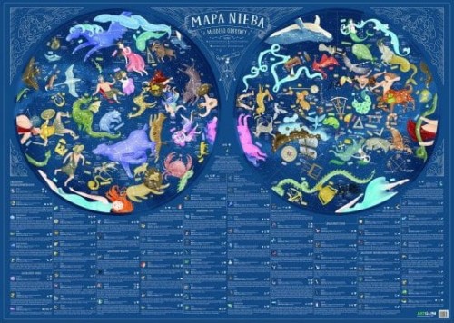 Niebo Młodego Odkrywcy. Naklejka XXL, mapa ścienna dla dzieci. Wydawnictwo: ArtGlob