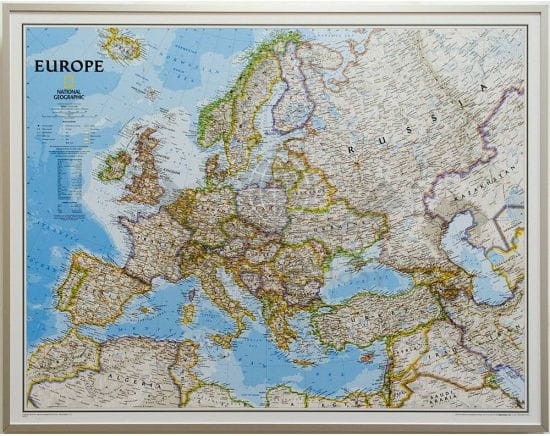 Europa 1:8 399 000. Mapa polityczna w wersji do wpinania. Wydawnictwo: National Geographic