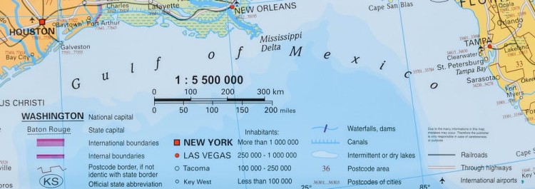 USA 1:5 500 000. Mapa kodowa w wersji magnetycznej. Wydawnictwo: Stiefel. Fragment 9