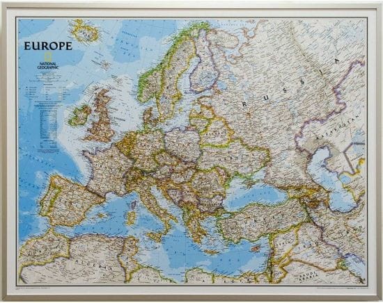 Europa 1:8 399 000. Mapa polityczna w wersji magnetycznej. Wydawnictwo: National Geographic