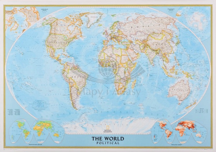 Świat 1:31 854 000. Arkusz, mapa ścienna polityczna wydawnictwa National Geographic
