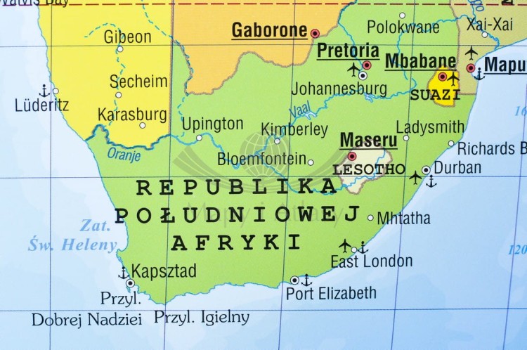 Świat 1:20 000 000. Mapa polityczna w ramie. Wydawnictwo Piętka. Fragment 1